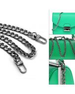 Bag Metal Flat Chain Replacement Strap for Handbag Purse - Black