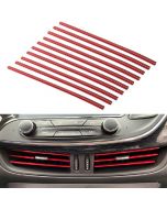 10 pcs Car Air Conditioner Outlet Vent Grille Decor U Shape Molding Trim Strip - Red