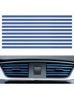 10 pcs Car Air Conditioner Outlet Vent Grille Decor U Shape Molding Trim Strip - Blue