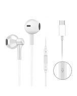 High Quality USB C Digital Earbuds with Microphone Noise Cancelling HiFi Stereo Headphones - White