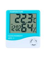 Digital LCD Thermometer Hygrometer Humidity Meter Room Indoor Temperature Clock - Green