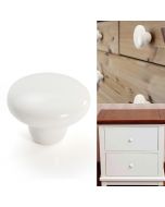 38mm Ceramic Single Hole Cupboard Handles Drawer Pulls Kitchen Cabinet Knobs - White