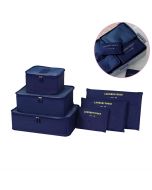 6pcs Waterproof Travel Storage Bags Clothes Packing Cube Luggage Organizer - Dark Blue