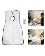 Beard Shave Apron Men Facial Beard Care Catcher Hair Trimmer Bib - White