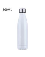 500ML Stainless Thermos Cola Shaped Double Wall Vacuum Water Bottle Flask - Glossy White