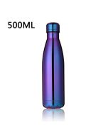 500ML Stainless Thermos Cola Shaped Double Wall Vacuum Water Bottle Flask - Colorful Plating