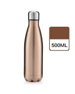 500ML Stainless Thermos Cola Shaped Double Wall Vacuum Water Bottle Flask - Glossy Coffee
