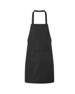 Plain Unisex Cooking Catering Work Apron Tabard with Twin Double Pocket - Black