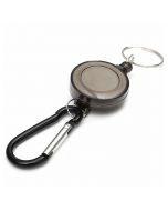 Retractable Keyring Plastic Flexible Pull Ring Key Chain Ring - Black