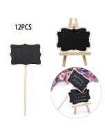 Mini Message Wooden Blackboard Note Sign Message Chalk Board Table Top-Rectangle With Easel