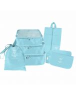 7pcs Waterproof Travel Storage Bags Clothes Packing Cube Luggage Organiser Pouch - Blue