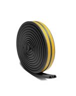 2.5m x 2 Self Adhesive Rubber Door Window Seal Strip Roll Tape D Type - Black