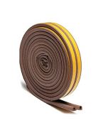 2.5m x 2 Self Adhesive Rubber Door Window Seal Strip Roll Tape D Type - Brown