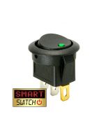 5 pcs ON/OFF Round Rocker Switch LED illuminated Car Dashboard Dash Boat Van 20A 12V - Green Light