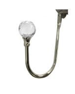 2 pcs Window Curtain Hold Backs Tie Back Hooks Crystal Metal Sliver Holdback Holder - Silver