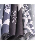 DIY 7PCS Bundles Fabric Fat Quarters Cotton Floral Dress Craft Quilt Sewing 50 x 50cm - Grey