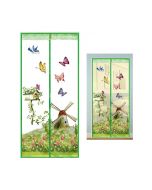 Magic Door Curtain Mesh Magnetic Fastening Hands Free Insect Fly Screen - Green Windmill