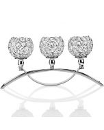 Three Crystal Candlestick Wedding Holiday Plot People Gift Decoration - Silver