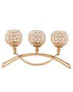 Three Crystal Candlestick Wedding Holiday Plot People Gift Decoration - Gold