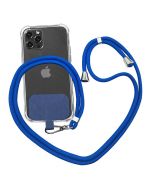 Universal Cross Body Nylon Patch Phone Lanyard Mobile Phone Strap Lanyard - Blue