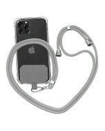 Universal Cross Body Nylon Patch Phone Lanyard Mobile Phone Strap Lanyard - Grey
