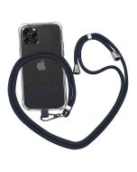 Universal Cross Body Nylon Patch Phone Lanyard Mobile Phone Strap Lanyard - Dark Grey
