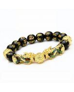 Feng Shui Black Obsidian Beads Pi Xiu Wealth Bracelet Good Luck Unisex Jewelry