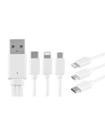 20cm 3 in 1 8Pin Lightning Micro USB Data Charging Cable for iPhone Samsung
