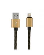 3pcs Apple 7th Generation Cable Braided Woven Lightning Charging Data Sync Line Wire - Gold