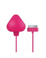 TC036 5V 1A Travel Charger with Cable for iPhone 4 and 4S - Rose Red