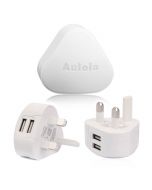 TH19 High Output 2.4A Dual USB UK Plug AC Power Adapter- White