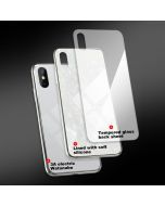 Magnetic Absorption Marble Tempered Glass Case Coverlass Cover Marble iPhone XS - White