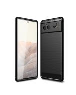 Carbon Fibre Pattern TPU Bumper Protective Case for Google Pixel 6 - Black