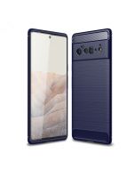 Carbon Fibre Pattern TPU Bumper Protective Case for Google Pixel 6 Pro - Blue