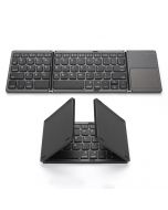 Multi Device Universal Wireless Bluetooth Keyboard Foldable Keyboard with Touch Pad for iOS Android Windows iPhone iPad Tablet MAC - Black