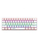 V900 61 Keys Punk keycap RGB Lighting Effect Metal Panel Mechanical Keyboard - White