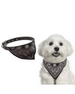 Adjustable Pet Neck Scarf Bandana With Collar Neckerchief - Size S Black