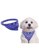 Adjustable Pet Neck Scarf Bandana With Collar Neckerchief - Size S Blue