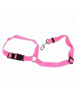 Dog Pet Adjustable Car Safety Seat Belt Harness Travel Lead Restraint Leash Belt Traction Rope - Pink