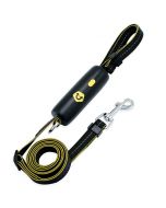Extra Strong Reflective Rope Dog Lead with Foam Padded Handle Leash - Black