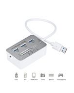 3 Port USB 3.0 Aluminum Hub Adapter with MS SD M2 TF Card Reader Function