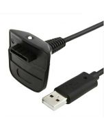 Xbox 360 Wireless Controller USB Charge Cable Connect Cord Lead - Black