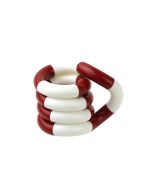 Tangle Fiddle Fidget Toy Anti-Stress ADHD Autism EDC Sensory Fingertoy Gift for Adult - Red + White