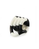 Tangle Fiddle Fidget Toy Anti-Stress ADHD Autism EDC Sensory Fingertoy Gift for Adult - Black + White
