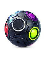 Spinning Magic Rainbow Fidget Ball Speed Cube Brain Teaser Stress Relief - Black