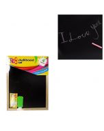 Black Chalkboard Set Includes 4 Coloured Chalks and Eraser