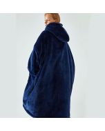 Super Wide Loose Cozy Oversized Wearable Hoodie Sweatshirt Blanket for Adults Men Women - Blue