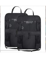2X Car Back Seat Organiser iPad Tablet Holder Storage Kick Mats Kids Toys Bag - 6 Pockets