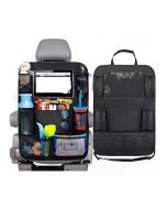 2X Car Back Seat Organiser iPad Tablet Holder Storage Kick Mats Kids Toys Bag - 10 Pockets