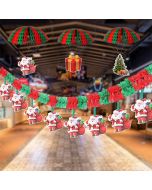 Christmas Banner Bunting Garland Hanging Flag for XMAS Home Party Tree Decor - Santa Claus